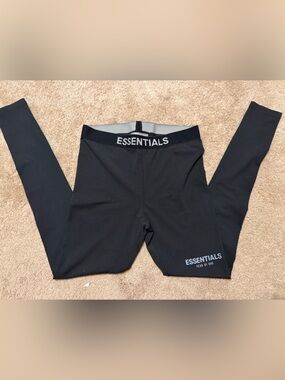 ESSENTIALS Black Logo Leggings